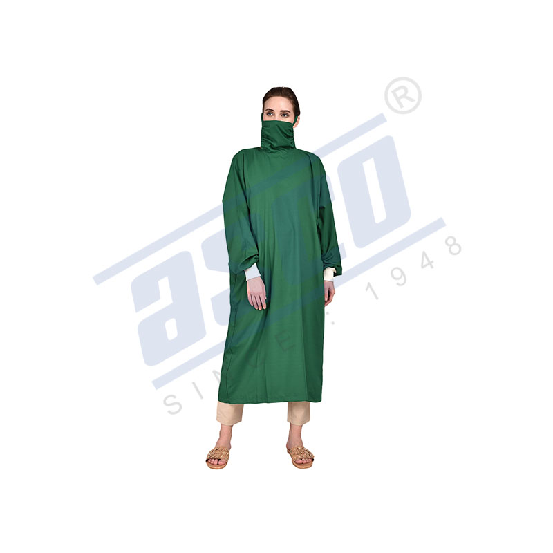 Surgeon Gown with Joined Mask